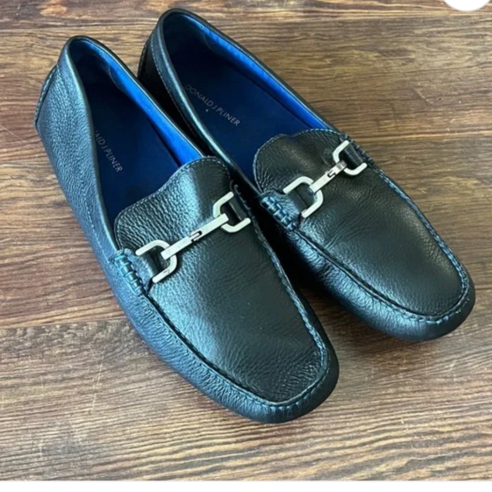 Men's Black Donald/Pliner Leather  Loafers Sz 10.5